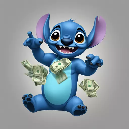 stitch throwing money emoji
