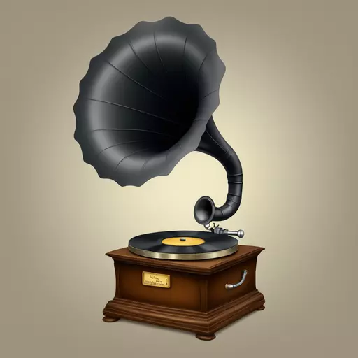 cartoon vintage gramophone emoji