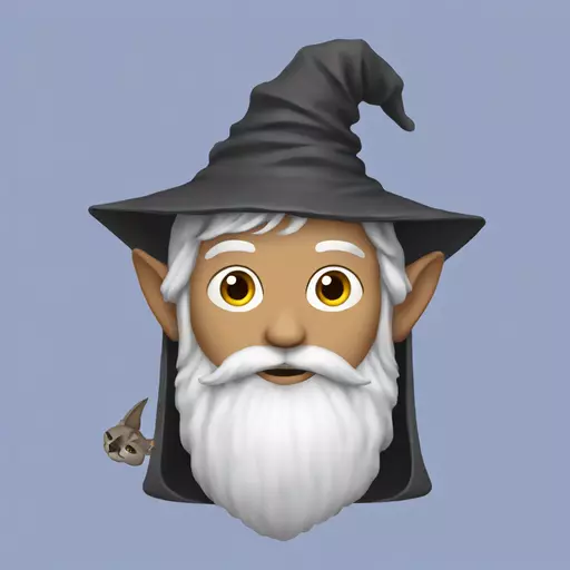 a wizard with a cat on his head emoji