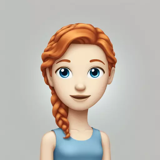 Redhead girl with pale skin and blue eyes emoji