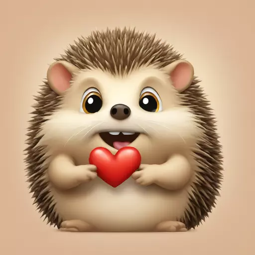 hedgehog giving a kiss emoji