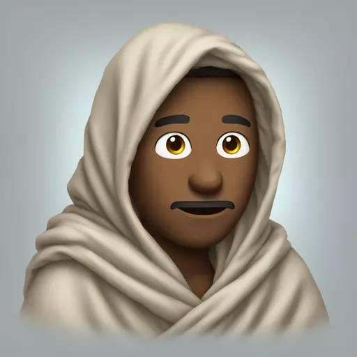 a man wrapped in a blanket emoji