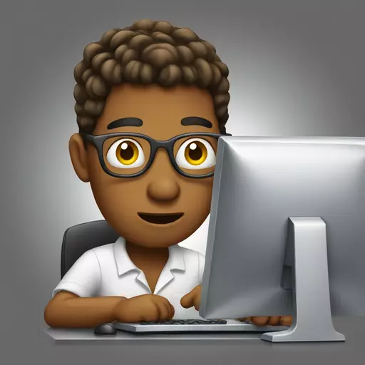 Working behind computer emoji