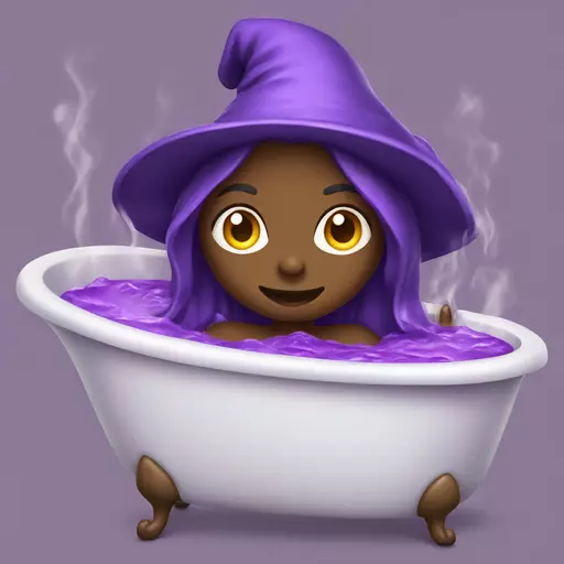 witch cooking purple potion bathtub detailed emoji