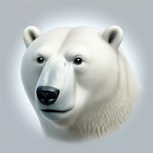 Pokerface polar bear emoji