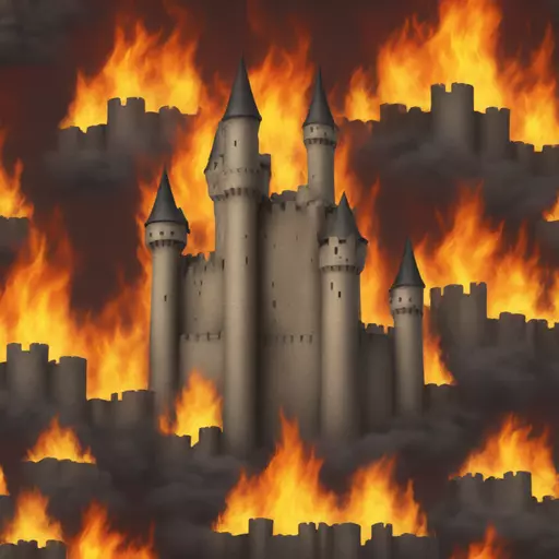 castle rising from the flames emoji