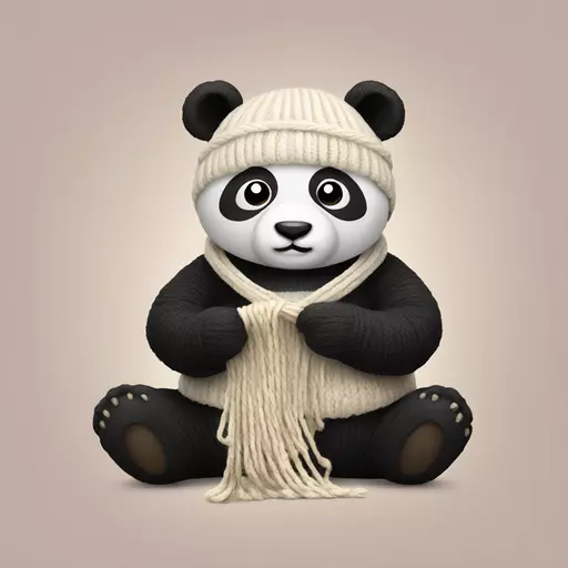panda knitting emoji