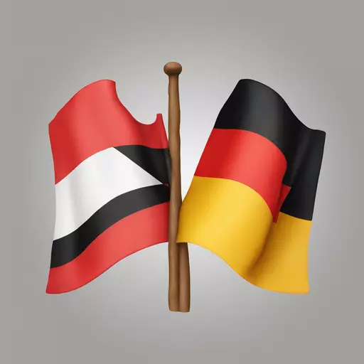 Create an emoji of a flag that is half made up of the German flag and half made up of the flag of Cologne emoji