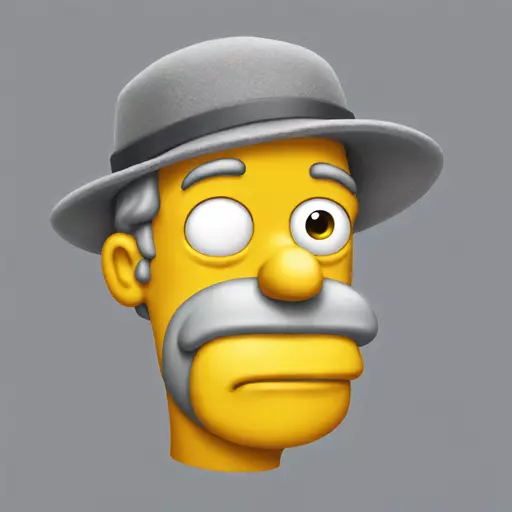 Homer with a grey hat emoji