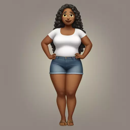 Full body girl With super ultra very, very, very large thighs and Nude breasts emoji