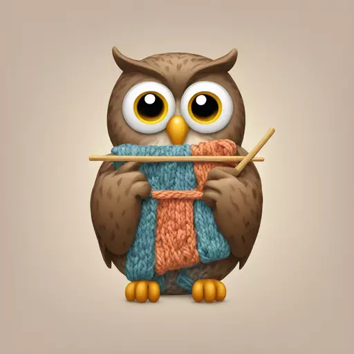 owl knitting emoji