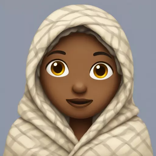 a girl wrapped in a blanket emoji