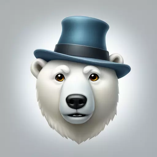 polar bear with hat emoji