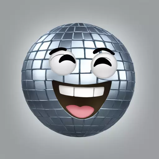Disco ball laughing emoji