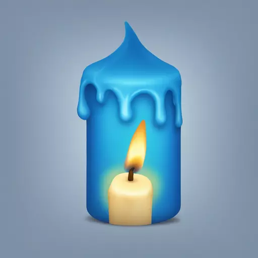woozy blue candle emoji