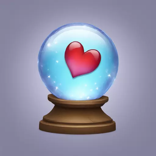 Crystal ball with heart  emoji