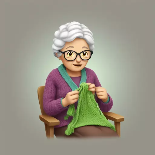 granny knitting emoji