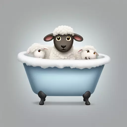 sheep in a bathtub emoji