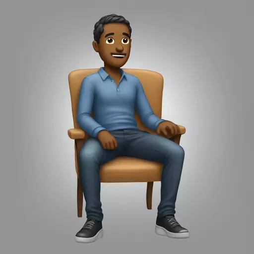 A man sitting on a chair masturbating emoji