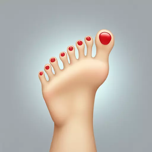 A foot being held at the toes by a hand emoji