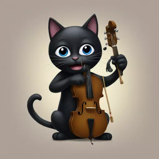 MAKE AN EMOJIS OF A BLACK CAT PLAYING THE BLUES emoji