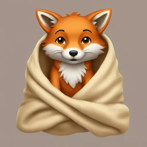 fox in blanket emoji