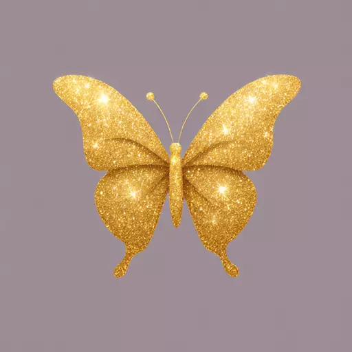 Gold sparkly butterfly emoji