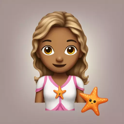 A young girl wearing a starfish costume emoji