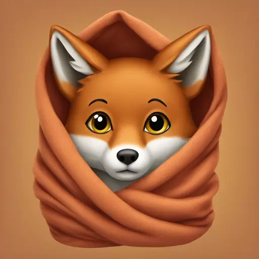 fox in blanket emoji