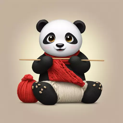 panda knitting emoji