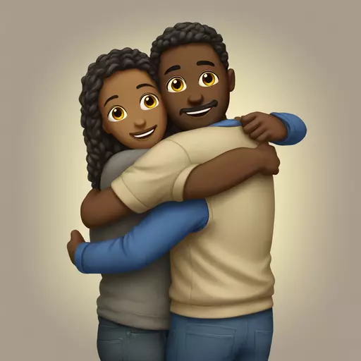 Israeli and American hugging emoji