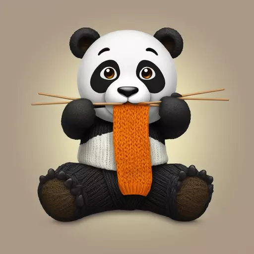 panda knitting emoji