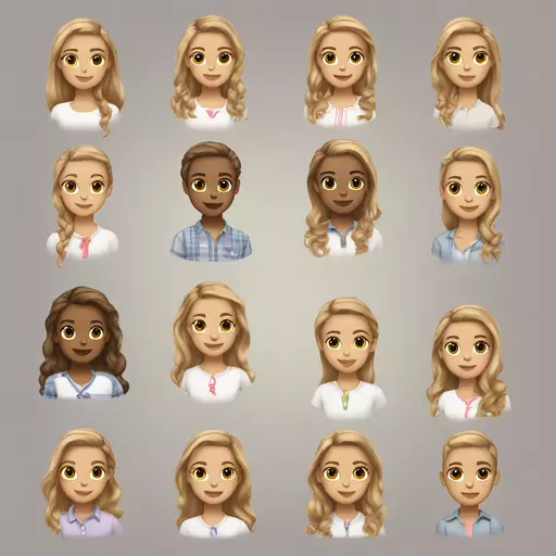 2025 preppy style clothes light brown hair light skin emoji