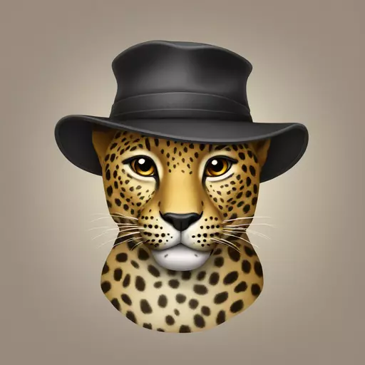 leopard with hat emoji