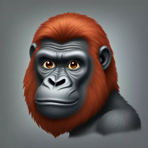 Lazy red-haired gorilla emoji