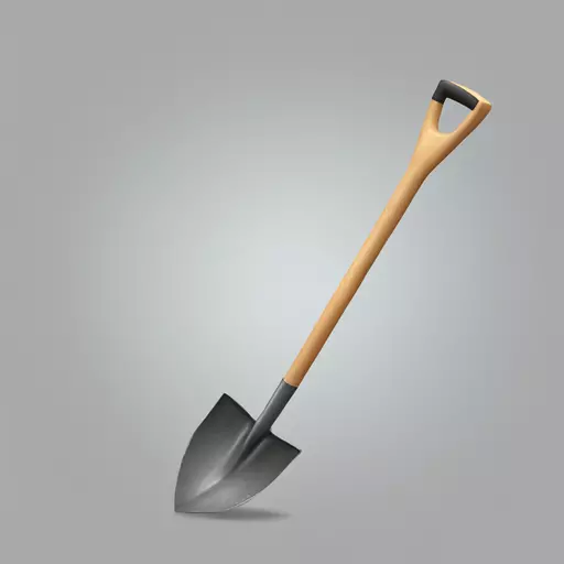 create me an emoji with a hyper-realistic shovel, the handle must be downwards and long, a cross engraved on the handle emoji