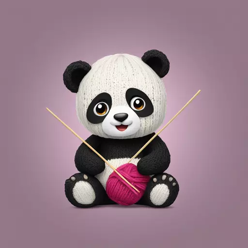 panda knitting emoji