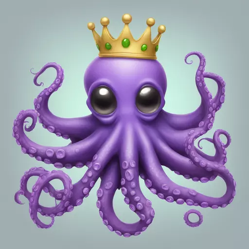 alien octopus with crown emoji