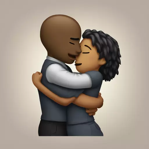 kiss and hug emoji
