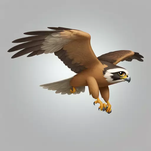 A flying falcon emoji