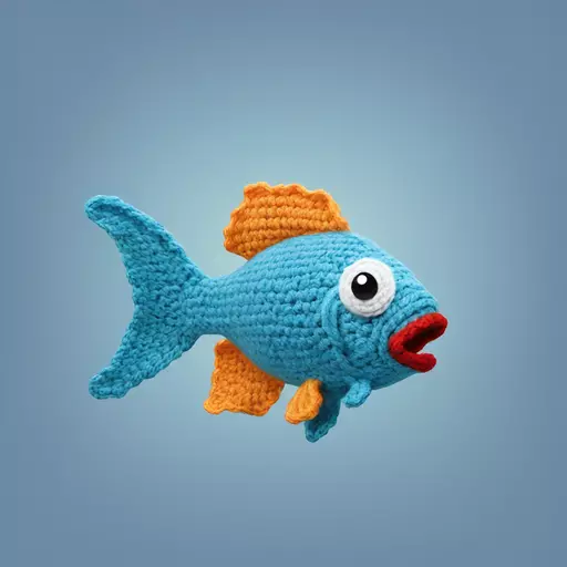 a fish is crochet emoji
