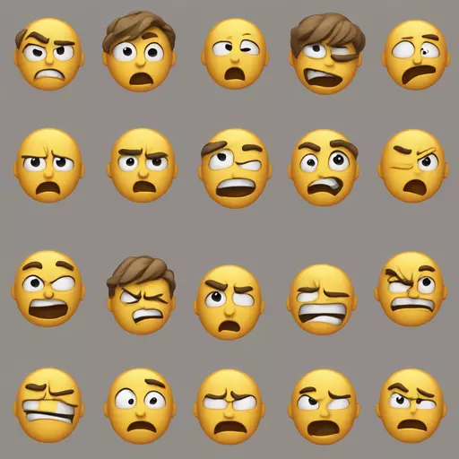Create an animated emoji of the classic angry face (😠) spinning continuously in a playful loop, similar in style and motion to the rolling-laugh emoji 😂. The animation should emphasize rotation, with smooth, fast spinning as if it’s twirling around in excitement or frustration. Keep the angry expression bold and exaggerated so it stays clear during the spin. emoji