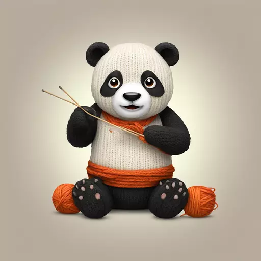 panda knitting emoji