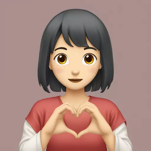 Kanae Kocho does a heart with hands emoji