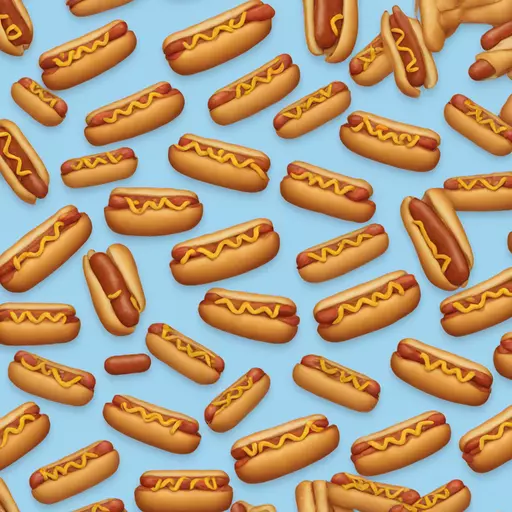 Little dog eats a lot of hotdogs  emoji