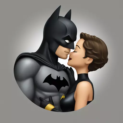 Batman kisses catwoman emoji