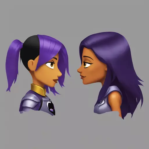 Starfire kiss raven in teen titans emoji