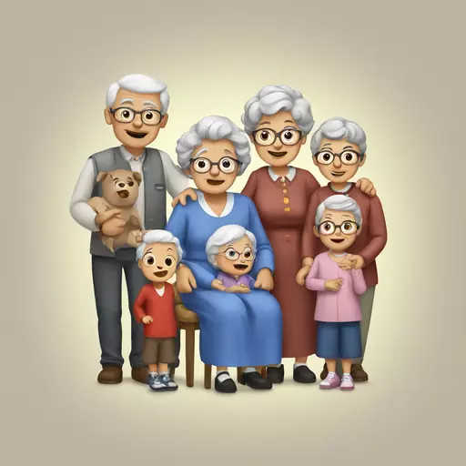 granny with family emoji