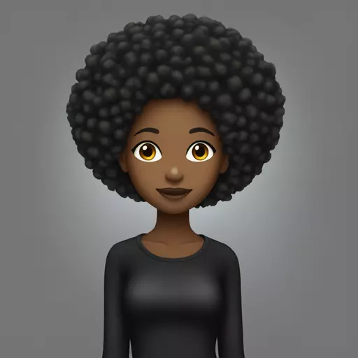 pretty black girl with Afro hair who’s wearing a black shirt emoji