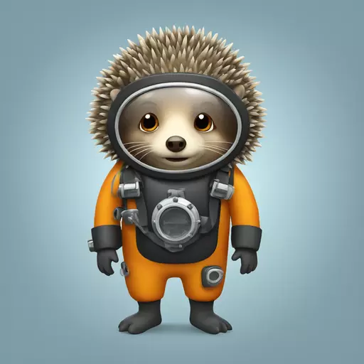 hedgehog in diving suit emoji